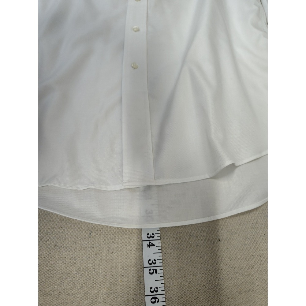 Eagle Shirtmakers Mens White Non-Iron‎ Cotton Dress Shirt 15.5 32/33 Long Sleeve - Picture 6 of 6